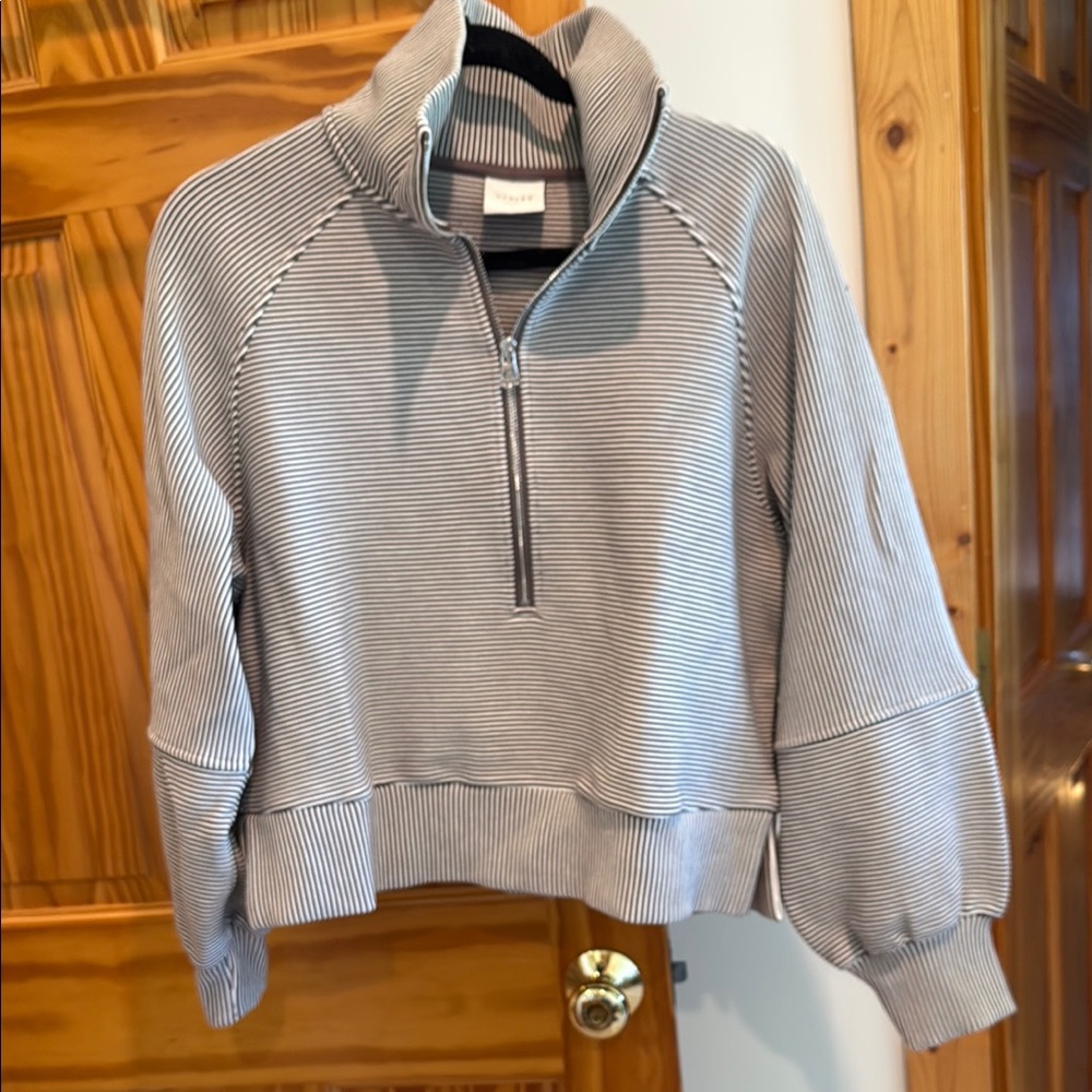 NWOT Varley Vine Striped Half-Zip Pullover